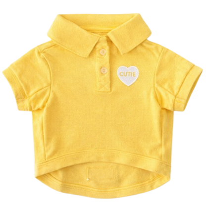 Dog Polo T-Shirt – Cutie (Yellow)
