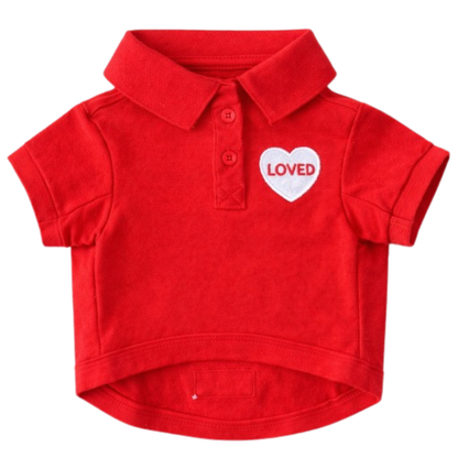 Dog Polo T-Shirt – Loved (Red)