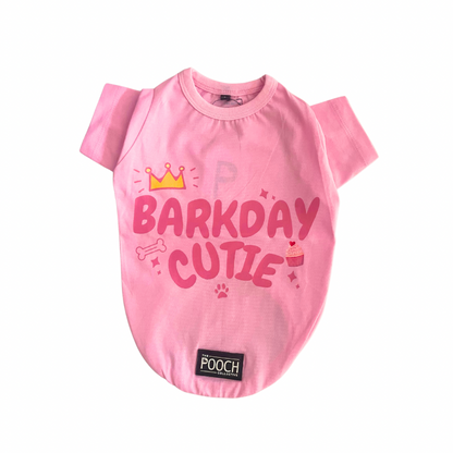 Bday Edit Barkday Cutie T-shirt Baby Pink