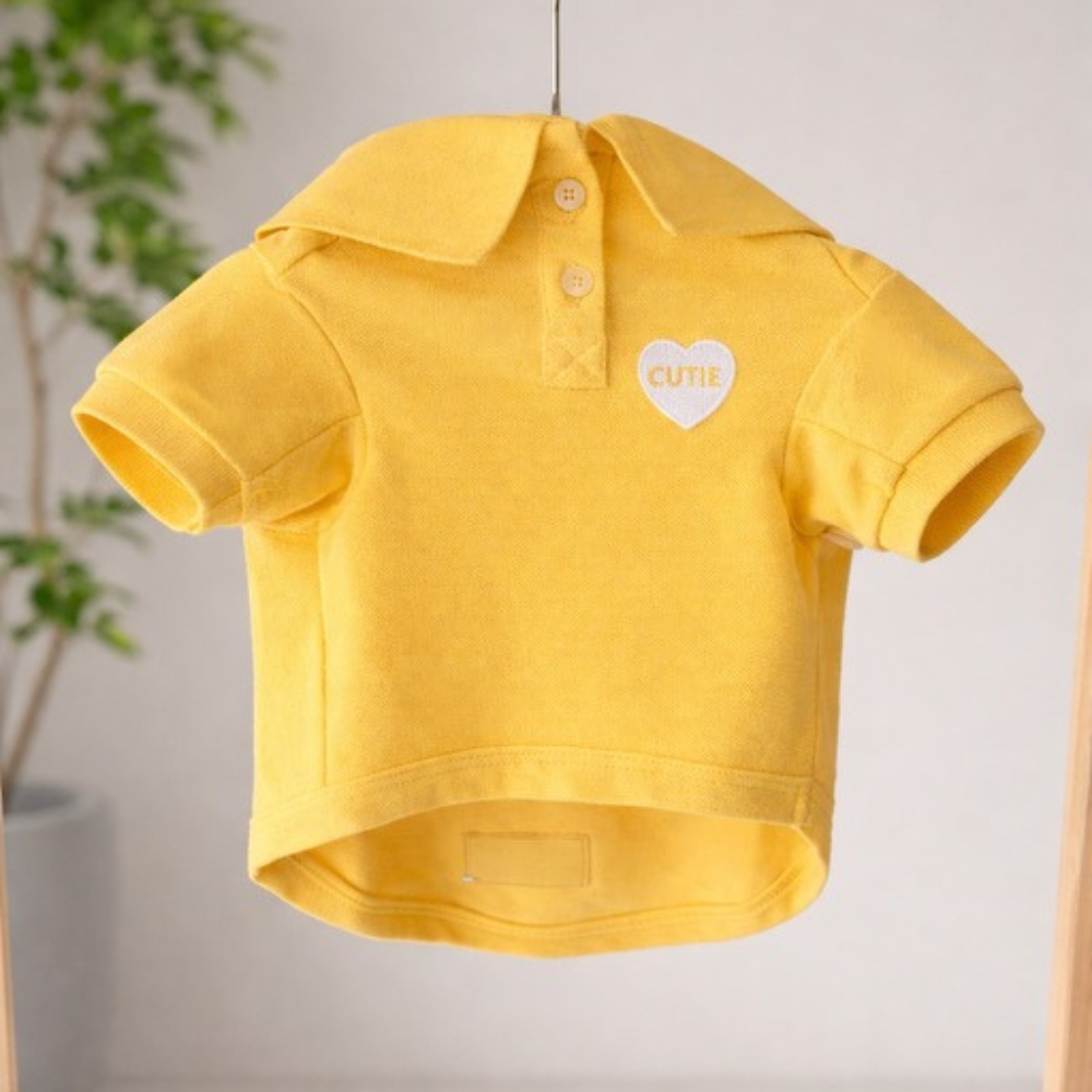 Dog Polo T-Shirt – Cutie (Yellow)