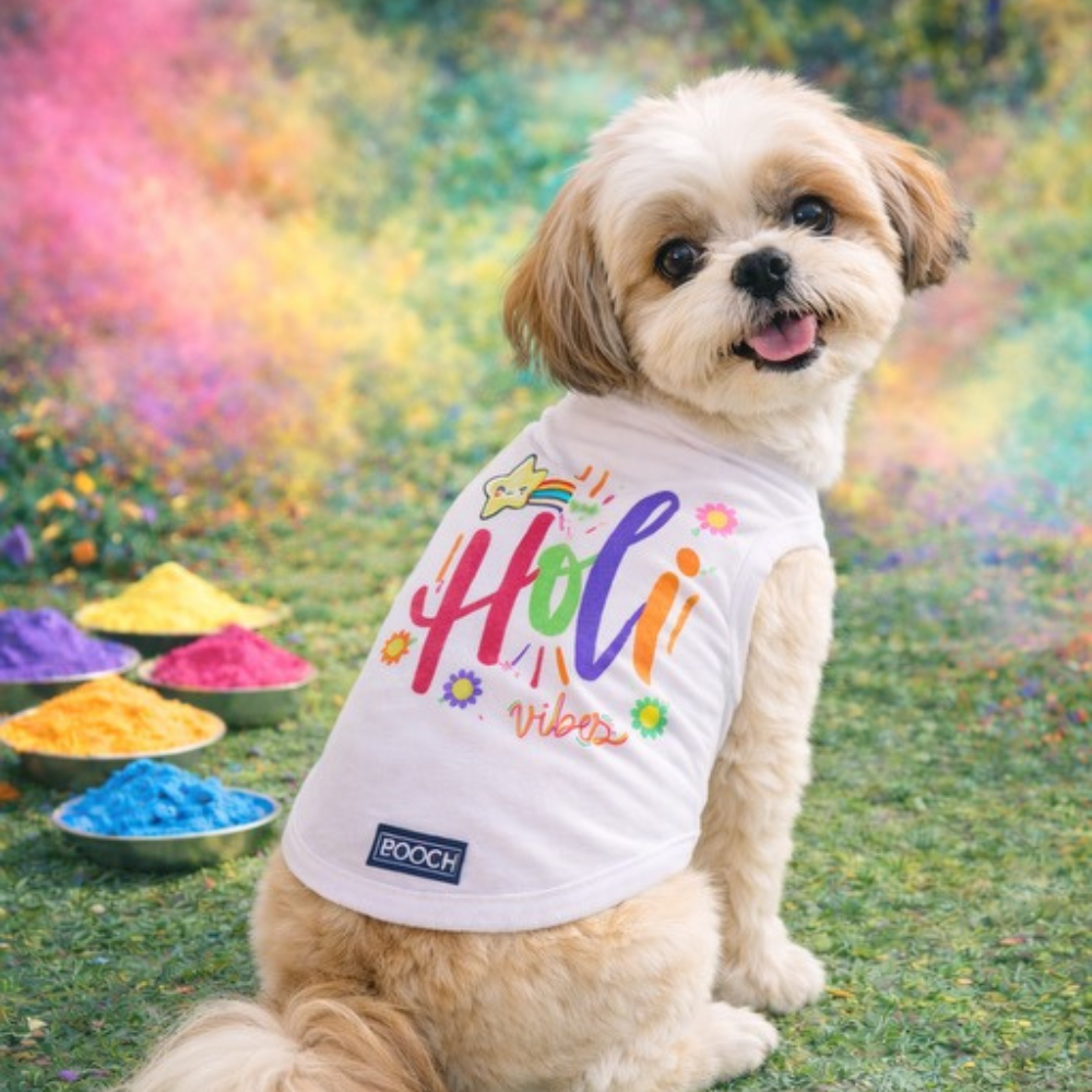 Phool Barse Holi Dog Tank