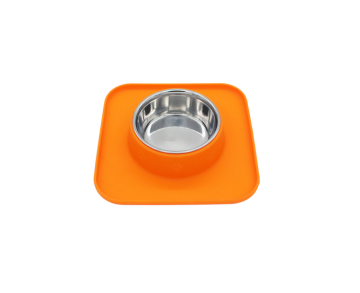 TPC Single Silicone Orange Bowl for Dogs & Cats