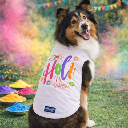 Phool Barse Holi Dog Tank
