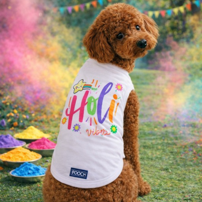 Phool Barse Holi Dog Tank