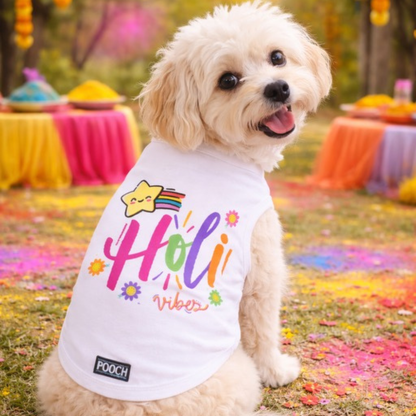 Phool Barse Holi Dog Tank