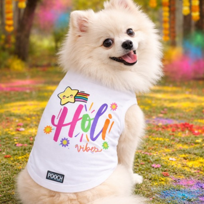 Phool Barse Holi Dog Tank