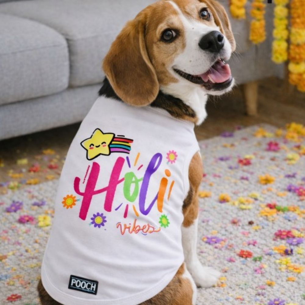 Phool Barse Holi Dog Tank