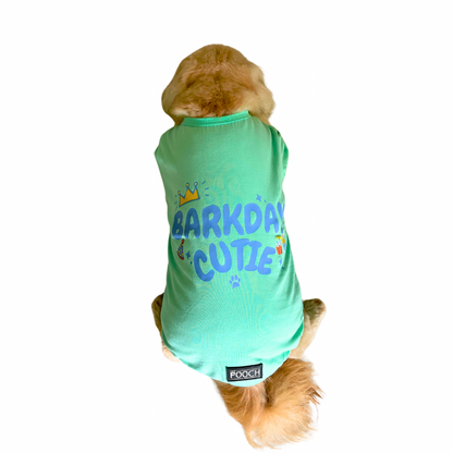 Bday Edit Barkday Cutie T-shirt Aqua Green