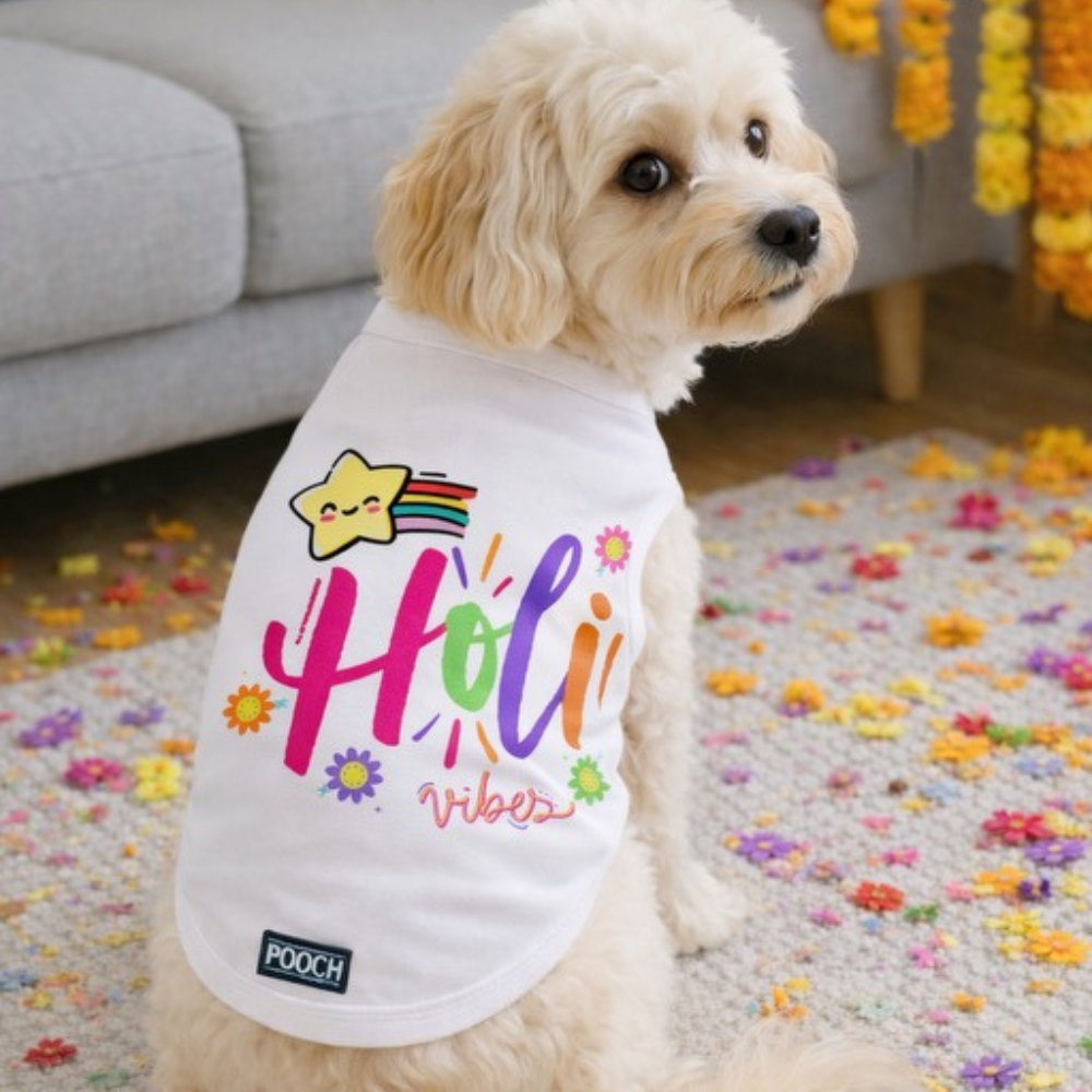 Phool Barse Holi Dog Tank