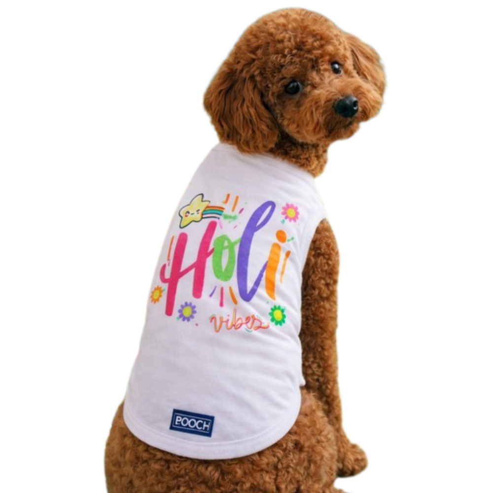 Phool Barse Holi Dog Tank